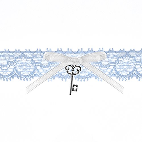 Preisvergleich Produktbild Strumpfband blau mit kleinem Schlüssel zur Hochzeit