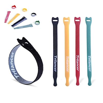 Trilancer 40PCS Attaches de câble Trilancer réutilisable Fermeture en Nylon Microfibre Organisateur pour Cordes et Gestion des Câbles 15cm 4 couleurs
