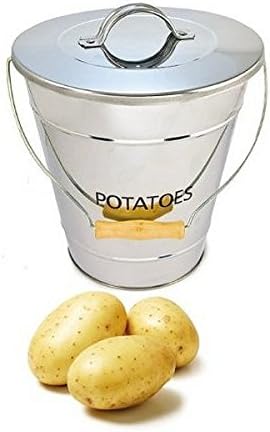 CHEVALIER DIFFUSION Potato Storage Pail with Lid Stainless Steel Conical
