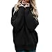Produktbild JUSTSELL  Langarmshirts Pullover für Damen Herbst, Frauen Einfarbig Sweatshirt Strickwaren Sweatshirt Hoher Kragen Pullover Lässig Pullover Bluse Tops