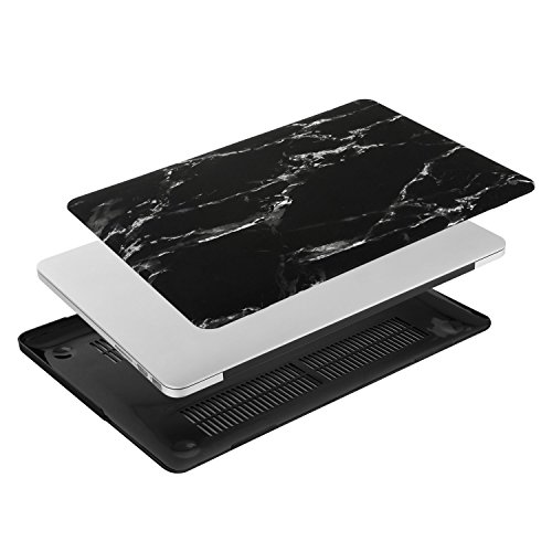 MOSISO Ultra Slim Plastik Hartschale Schutzhülle Hülle Snap Case für Macbook Pro 13 Zoll mit Retina Display NO CD-ROM Drive (A1502 / A1425), Schwarz Marmor - 5