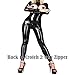 Produktbild New-Love Sexy Damen PVC Latex Catsuit Schick Bodysuit Schwarz Mit Wetlook Lingerie Two Way Zip Jumpsuit Und Clubwear Overall Anzug,M