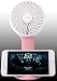 Produktbild USB Nachladbarer tragbarer Handventilator Tischventilator mit Handy-Halter und Beleuchtung (Pink)