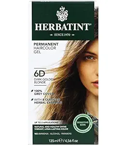 Herbatint Permanent Herbal Haircolor Gel Dark Golden Blonde 6D 4.56 Ounce