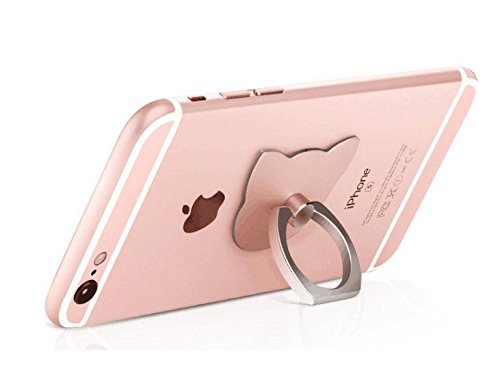 Soporte de teléfono móvil para un dedo flojo con hebilla y forma de cabeza de gato