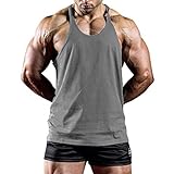 Yvelands Herren T-Shirts Mode Männer Weste Sommer Lässige Sport Sleeveless Bluse Tank Tops Unterhemd(Grau,CN-L)