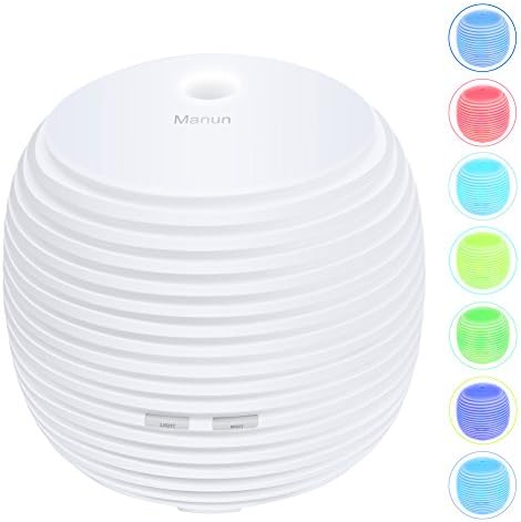 Manun Aroma Diffuser,120ML ABS Aromatherapy Ultrasonic Cool Mist Humidifier with 7 Color LED Lights Changing and Auto Shut-off Function for Home, Office, Yoga Room, Studio