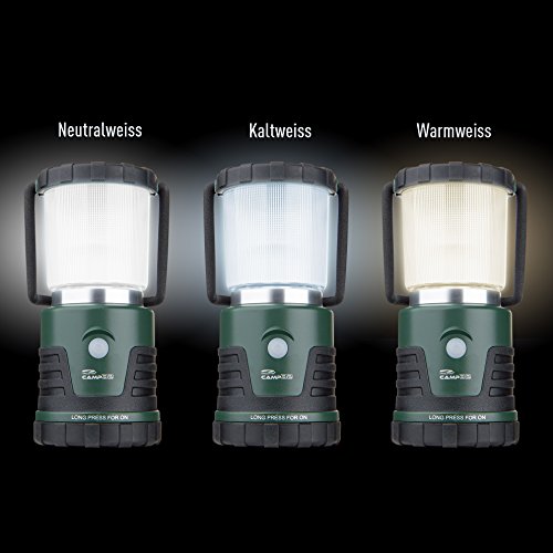 LiteXpress CAMP 32 Camping Laterne, 8 Hochleistungs-LEDs, 3 Farbtemperaturen, bis zu 380 Lumen ANSI FL1, Kunststoffgehäuse, grün / schwarz LXL909078B - 4