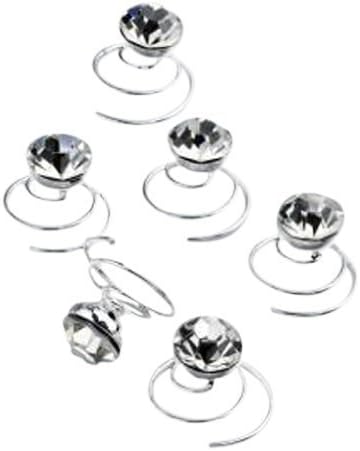 Bridal Accessories, Prom Accessories, Hair Accessories, Six Crystal Effect Hair Swirl Spring Pins