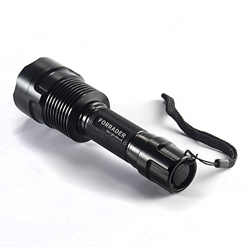 Forrader C12 CREE XM-L2 U3 Superhelle 2.000 Lumen LED Taschenlampe Licht mit Schwanz Button Switch durch 5-Modus gesteuert, Schwarz (Taschenlampe Only) - 2