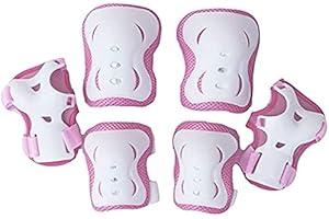 FakeFace Kids 6PCS Safety Protective Gear Knee Elbow Wrist Pads Set Adjustable Wrist Guards Skate Roller Cycling Riding Knee Braces Elbow Guards Wrist Support Protector Kneepad for Outdoor Sports
