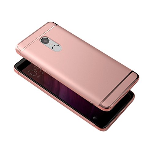 fundai Xiaomi Redmi Note 4X cover   Leathlux Ultra Delgado Anti-Ara  azos Protecci  n Duro Carcasa Enchapado protectora de parachoques trasero 3 En 1 case para Xiaomi Redmi Note 4X 5 5   Oro Rosa 
