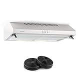 test Klarstein Purista • Dunstabzugshaube • Unterbauhaube • Abzugshaube • 60 cm breit • Edelstahl • Wand-Montage • Halogen-Beleuchtung • 190 m³/h Abluftleistung • inkl. 2 x Aktivkohlefilter • silber