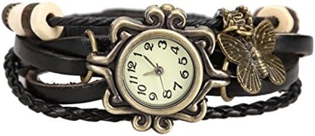 ebijoux 1831 – [caccfa Black] Women's Wrist Watch a Cord Bracelet – Love Owl infinity – with Adjustable Strap to 15 Holes – Quartz – In Bag Velvety Red and Gold – Perfect Gift