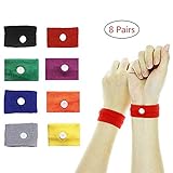 Travel Sickness Bands, ETRONG 8 Pairs Motion Sickness Bands for Adult & Children, [Natural Acupressure] Anti Nausea Wristbands Bracelet for Pregnancy/Sea/Car/Flying