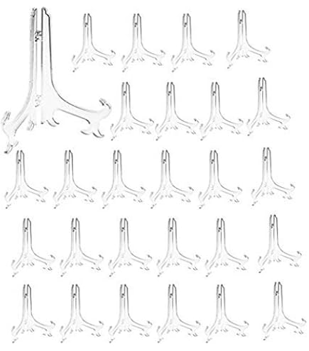 20 Supports De Chevalet En Plastique Transparent - Tailles 5 Et 6 Pouces (10 De Chaque) - Pour Assiettes, Cadres, Mariages, Expositions
