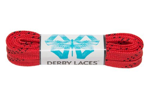 Red 60 Inch Waxed Skate Lace - Derby Laces for Roller Derby, Hockey and Ice Skates, and Boots by Derby Laces