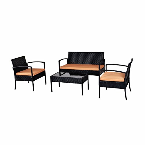 EBS Polyrattan Gartenmbel set Gartengarnitur Sitzgruppe Lounge 1 Tisch 1 Kleines Sofa 2 Sthle Braun Sitzkissen EBS Polyrattan Gartenmbel set Gartengarnitur Sitzgruppe Lounge 1 Tisch 1 Kleines Sofa 2 Sthle Braun Sitzkissen