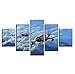 Produktbild Looyy Leinwand Hd Drucke Poster Wandkunst Abstrakte Bilder Rahmen 5 Stücke Jet Aircraft Vintage Flugzeug Malerei Wohnzimmer Wohnkultur-40X60 40X80 40X100Cm