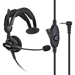 COODIO Motorola TLKR Radio Casque 1-Pin Oreillette Écouteur [Pivotant Boom Microphone] [Antibruit] pour Motorola TLKR Talkie Walkie Radio