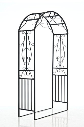 CLP Metall-Rosenbogen, prunkvoll, Eisen pulverbeschichtet, Höhe 220 cm, Breite 120 cm, Tiefe 44 cm schwarz