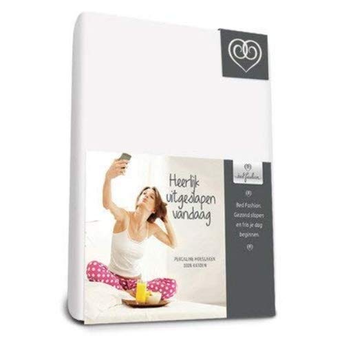 Bed-Fashion sábana Bajera Ajustable, algodón, Blanco, Single, 90 x 210 cm