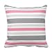 AHArtSaleStore O21L Pink,White.Grey Stripe Throw Pillow 18 X 18 Square Pillowcase