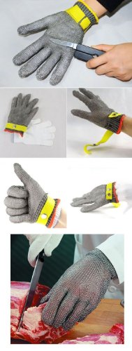 StillCool® shifashionshop sicherheit Cut Proof Schützen Handschuh aus 100% Edelstahl-Metal Mesh Butcher Handschuhe - 5