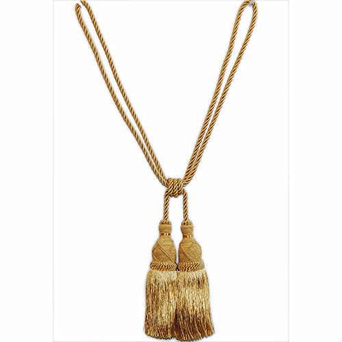 Doppelquaste 200mm – Raffhalter Gardinen /Vorhänge + Kordel Honig – Quasten Gardinen Vorhang Avideso - 4