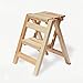 Produktbild Ibuprofen Stuhlhocker nach Hause Leiter Stufenhocker Massivholz-Tritthocker Mehrzweck-Zweifach-Leiterhocker Blumenständer Faltbar
