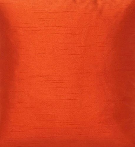 Modern Faux Silk Burnt Orange Curtains - 66x72 (168x183cm) Fully Lined Curtains, Ring Top/Eyelet Heading.