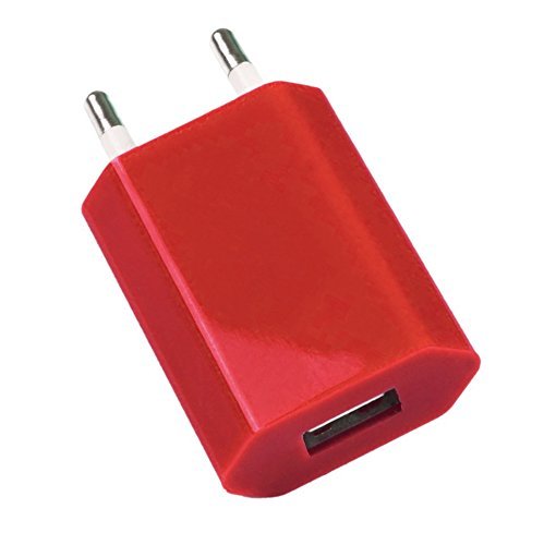 Original 5x iProtect® USB Netzteil Slim Charger für alle Kabel mit USB Anschluss in rot - 2
