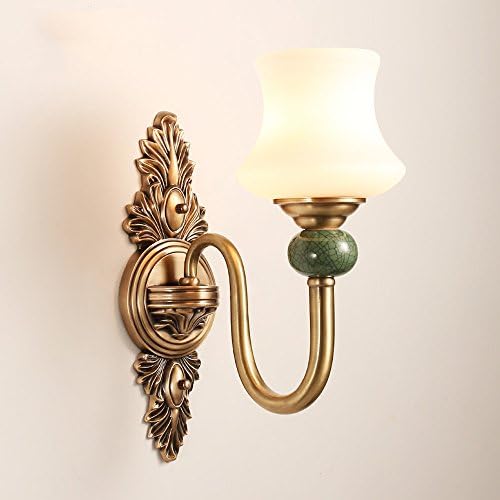 American Copper Living Room Wall Lamp Modern Minimalist Bedroom Bedside Lamp Hallway Lamp Corridor Lamp Ceramic Copper Wall Light (Edition : A)