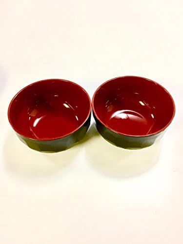 JapanStyle Japanese Miso Soup Donburi Bowl Dia. 12.5 cm 77g [Black x Vermilion ] x 2