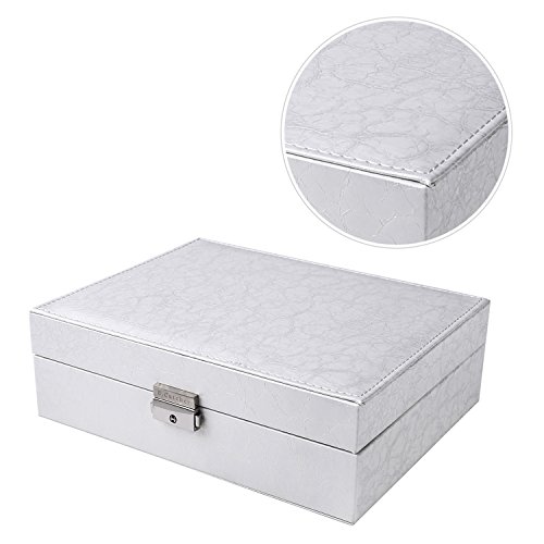 B.Catcher Schmuck Box PU Leder abschließbar Jewelry Organizer Großer Speicher Fall - 6