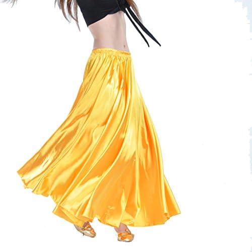 Byjia Belly Dance Satin Long Swing Skirt . 1# . F