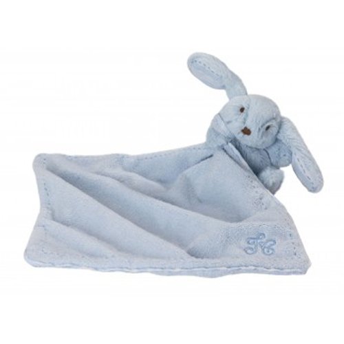 Tartine et Chocolat Augustin the Rabbit Blue Cuddly Toy / Comforter - Dimensions 24 cm x 24 cm