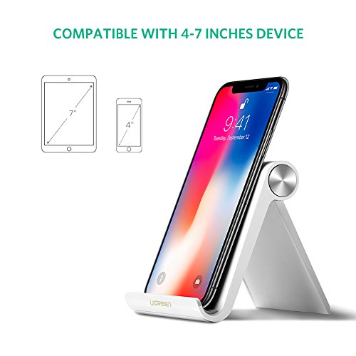 UGREEN Handy Ständer Phone Stand Multi Winkel ipad Ständer Tisch Halterung für 7 6 6s plus 5 5s,Smartphones und Phablets, E-Reader Max 10 Zoll Tablets, iPads, Google Nexus 7/10/4, Samsung Galaxy Tab P5100/ P3100/ N8000 Weiß - 2