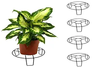 Shiyon Outdoor Plant and Pot Stand, Set of 4, Black Color, (Size:- Height-10, Diameter 26).