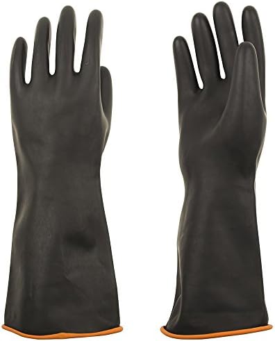 Heavy Duty Latex Gloves, Resist Strong Acid, Alkali and Oil, 14" , 1 Pair