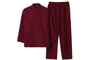 G-LIKE Herren Anzug Chinesischer Stil - Traditionelle Kampfkunst Kung Fu Tai Chi Wushu Klassisch Tangzhuang Langärmelig Hemd Hose Training Uniform Frühling Herbst Freizeit Kleidung