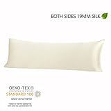 THXSILK Kissenbezüge Kissenbezug Kissenhülle mit Reißverschluss aus 100% Seide, 40 x 145 cm, Elfenbein