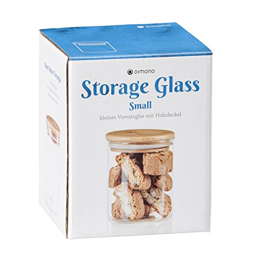 Dimono Vorratsglas aus Borosilikatglas Vorratsgläser Glas-behäler Einweck-Glas mit Bambus-Deckel – Größe S (0,5L) - 3
