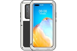 LOVE MEI para Huawei P40 Pro Metal Funda, al Aire Libre Deportes híbrido Aluminio Metal Antichoque/Antipolvo/Impermeable Protectora Funda para Huawei P40 Pro (6,58 Pulgada) (Plata)