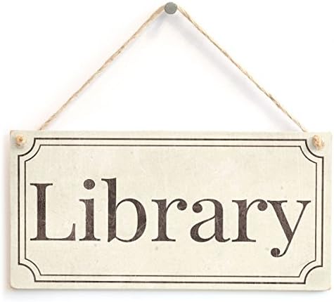 Library - Stylish Vintage Style Handmade Library Door Sign