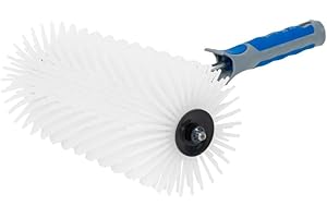 DECOCRAFT Spiked Aerator Roller for Self-Leveling Concrete, Flooring, Screeding, and Latex, Rolling Attachment Removes Air Bubbles for a Smooth Floor Finish, 300 mm Wide and 40mm Spike Length