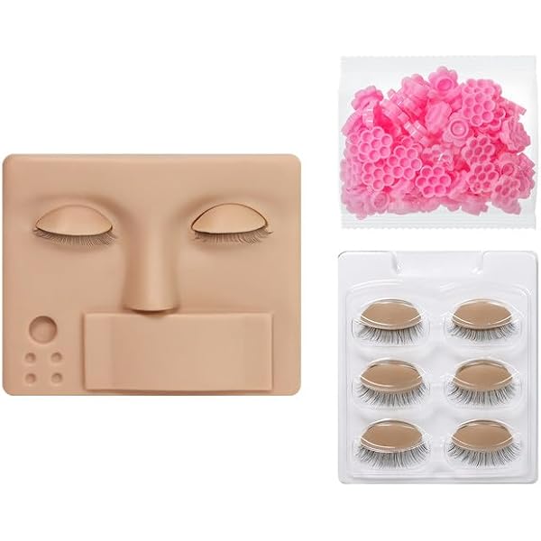 Wimpernverlängerungs-Schaufensterpuppenkopf Aus PVC – Simuliertes Gesicht, Austauschbare Lider, Für Übung & Training