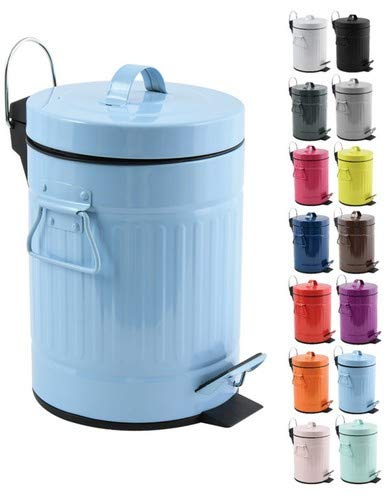 MSV Poubelle à pédale, Bleu Pastell Unique