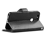 Huawei Nova Hülle, J&D [Handytasche mit Standfuß] [Slim Fit] Robust Stoßfest Aufklappbar Tasche Hülle für Huawei Nova - Schwarz - 