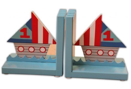 Gisela Graham Ships Wooden Bookends 13 x 13cm